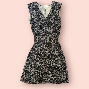 Michael Kors Black White Lace Mini Dress Sleeveless Fit & Flare Women's 6